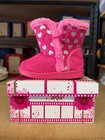 Amy Girls Kids Toddler Fuchsia Faux Fur Winter Boots With Hearts - Sizes 8-10
