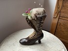 Victorian Shoe Pin Cushion  Hand Painted  Handmade Vintage Style  Ceramic