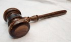 Vintage Masonic Wooden Engraved Gavel Golden Chapter No  5 Ram
