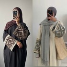 Muslim Women Abaya Cardigan Kaftan Dubai Robe Open Kimono Maxi Dress Embroidery