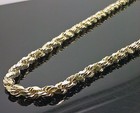 Real 10k Yellow Gold Rope Chain Necklace 24  Inch 5mm Men