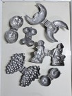Lot Of 6 Antique Pewter Ice Cream  Butter Or Chocolate Molds