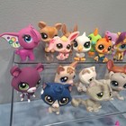 Hasbro Littlest Pet Shop Lps Lot Of 34 Figures Cats Dogs Birds Flocked Glitter