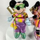Disney Store Mickey   Minnie Mouse Mardi Gras Plush 8  Mini Bean Bag Nwt Set