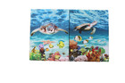 Sea Turtle On Ocean Reef Canvas Wrap Print Picture Coastal Wall Art Decor Set