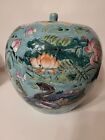 Antique 19thc Chinese Famille Birds   Flowers Porcelain Ginger Jar