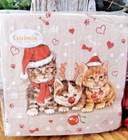 New Celebrate Christmas Kitty Cat Kittens Rudolph Beverage Paper Napkins - 40ct 