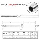 120 Pack 3 16  Swage Lag Screws L   R With Cable Railing Wrenches T316 New