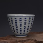 3 2  China Antique The Qing Dynasty Buddha Statue Scripture Small Tea Cup