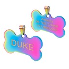 Rainbow Bone military round Personalized Pet Cat Dog Tags Name Id Engraved Free