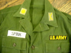 Vintage Vietnam Era 60s Military Us Army With Patches   Name Shirt Green