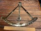 Large Vintage R  Ferro Polished Brass Ship s Clinometer 16  Wide 12  Tall