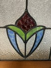 Vintage Midsize Old English Leaded Stained Glass Window 22    X 15   