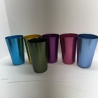 6 Pcs Anodized Aluminum Tumblers Drinking Glasses Vintage Retro Metal Cup