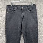 Levis 511 Jeans Mens 32x34 Slim Skinny Black Denim Pants Medium Stretch Flex