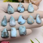 Set Of 11 Pcs Natural Larimar 19mm-23mm Cabochon Untreated Loose Gemstones Lot