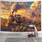 Steam Train Tapestry desert Sunset Journey 60 l X 40 w Western