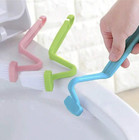 1pc V-shaped Toilet Brush - Rotatable  No-dead-angle  Curved Fit  Wall Hang