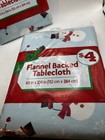 2 New Flannel Back Vinyl Tablecloth 60  X 104   Christmas  Winter Snowman Tree
