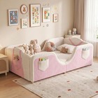 Naizea Toddler Bed Upholstered Toddler Bed Frame solid Wood Frame safeguardrails