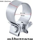 2pcs 2 5  2 1 2  Stainless Steel T409 Narrow Band Exhaust Clamps Buckle Type