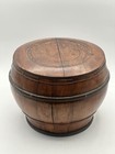 Wooden Vintage Chinese Lidded Rice Container Yin Yang Lid