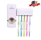Automatic Toothpaste Dispenser   5 Toothbrushes Holder Set Wall Mount Stand Usa 