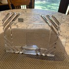 Vintage Mikasa Art Deco Picture Frame Clear Heavy Glass Crystal Ribbed 4x5
