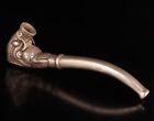 Chinese Rare Old Tibet Silver Hand Carved Lucky Dragon Statue Smoking Tool