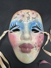 Vintage Lot Of 3 Ceramic 2 Artist Signed New Orleans Mardi Gras Face Mask