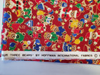 Vintage Hoffman Our Three Bears Christmas Teddy Cotton Fabric 1 Yard