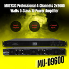 Musysic Professional 4-channel 2x9600 Watts D-class 1u Power Amplifier Mu-d9600