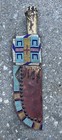 1870-1880s Antique Crow Indian Beaded Knife Case W  Large Camp Knife