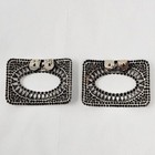 Vintage Shoe Clips Cut Steel Style Silvertone Reenactment Costume Shoe Buckles