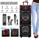 9000w Dual 10  Woofer Bluetooth Speaker Rechargable For Party Fm Karaok Dj Aux