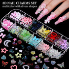 Nail Charms  Nail Rhinestones Kit With 8 Boxes Of Nail Gems  3d Charms For Nails