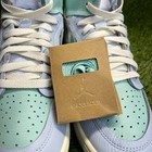 Nike Air Jordan 1 High Womens Size 8 Blue White Athletic Leather Shoes Sneakers