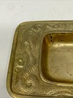 Vintage Solid Brass Ashtray Mid Century Asian Dragons Heavy 7    X 4   