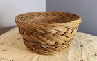 Decorative Vtg Wicker Woven Basket  Wall Hanging  Plant Basket 7  D X 3 5  H