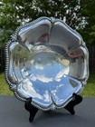 Vintage Asci Germany Silverplate 12 5  Footed Bowl W floral Rope-style Border