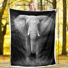Galaxy Elephant Blanket Soft Sherpa Fleece Blanket For Sofa Bed Home Necessaries