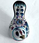 Tonala Mexico Bird Ornament Folk Art Clay Pottery Hand Painted Signed Vintage