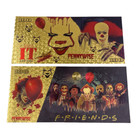 8 Pcs Usa Horror Movies Golden Cards Anime Kids Tickets Game Playing Collection