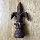 Vintage Antique Cast Iron Wrought Iron Fence Post Finial Fleur De Lis 8    Tall