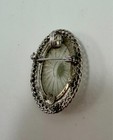 Vintage Oval Brooch     Silver-tone Art Deco   style Pin