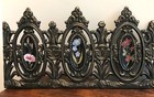 Cast Iron Ornate Embellished Floral Medallions Architectural Salvage Wall Plaque
