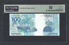 Brazil 100 Reais 2010 P257f Uncirculated Grade 68 Top Pop
