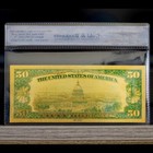 100mg 24k Gold  50 Fifty Dollar Bill Gold Certificate Banknote With White Coa