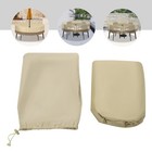 Round Outdoor Table And Chair Set Cover 190t Polyester Beige 240    60 Cm