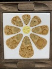 Vtg Vitroceramica Mid-century Modern 6 25 x 6 25  Brown Flower Tile Trivet Spain